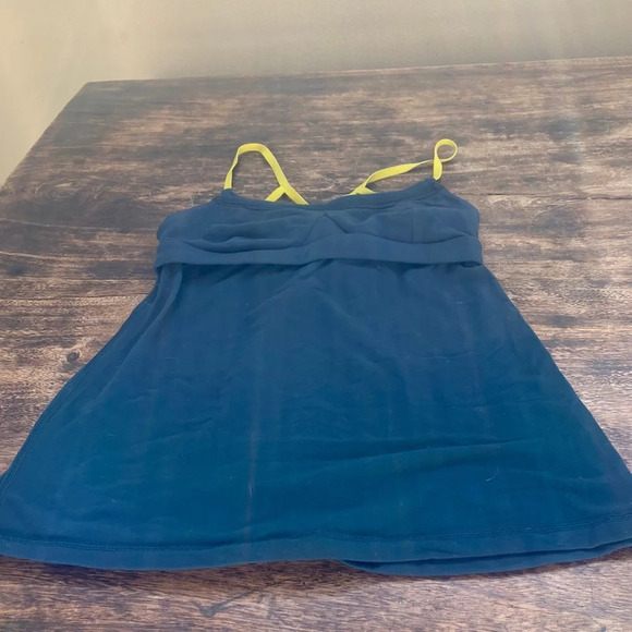 Lululemon teal and lime green Strappy tank top - Picture 3 of 5